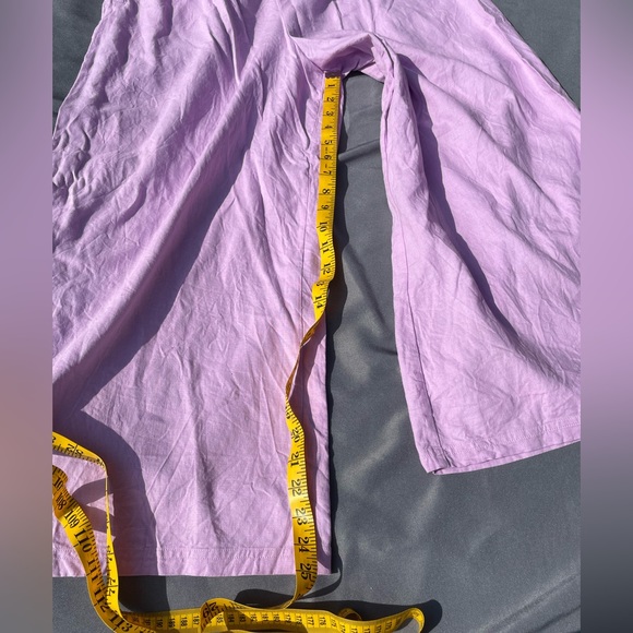 Linen Blend Wide Leg 7/8 Pants Adidas Original Lavender - XL - Picture 8 of 10